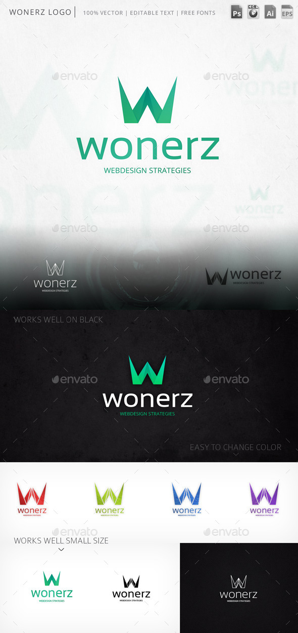 Wonerz Letter W Logo Template - Letters Logo Templates
