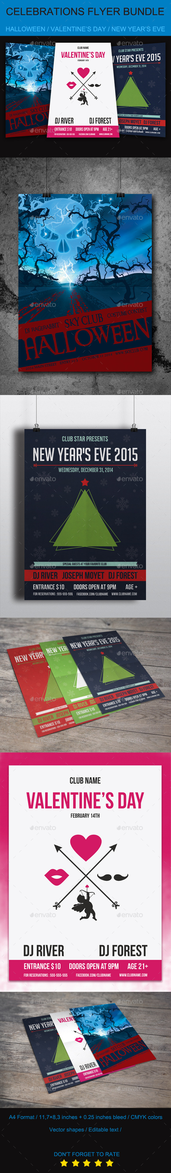 Celebrations Flyer Bundle - Flyers Print Templates