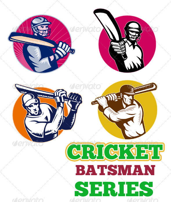 cricket sports batsman batting front | Retro illustration, Cricket logo  design, Art logo