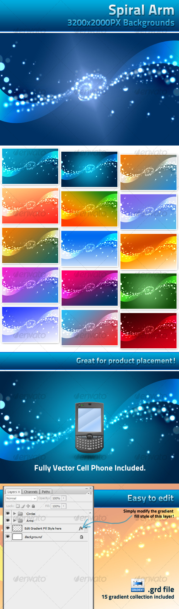 Spiral Arm Background - Abstract Backgrounds