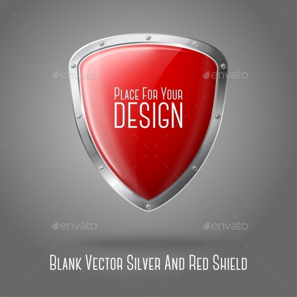 Silver and Red Shield - Health/Medicine Conceptual