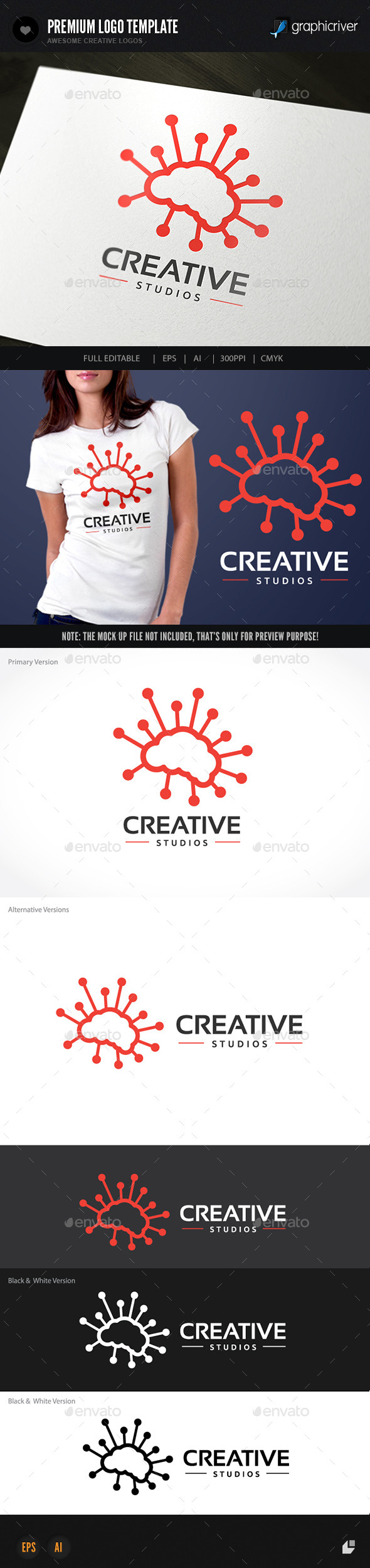Brain Creative - Humans Logo Templates