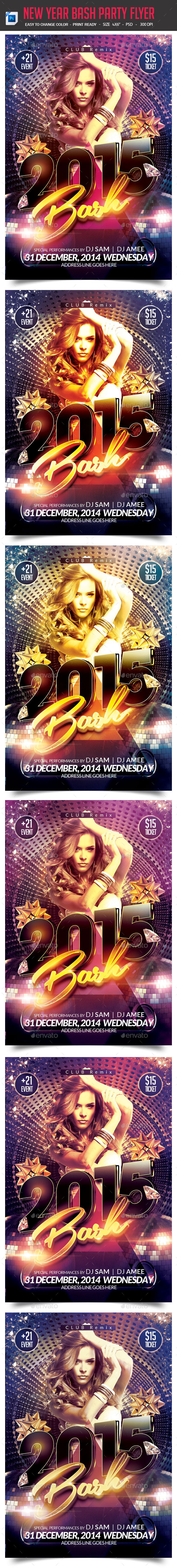 New Year Bash Party Flyer - Clubs & Parties Events
