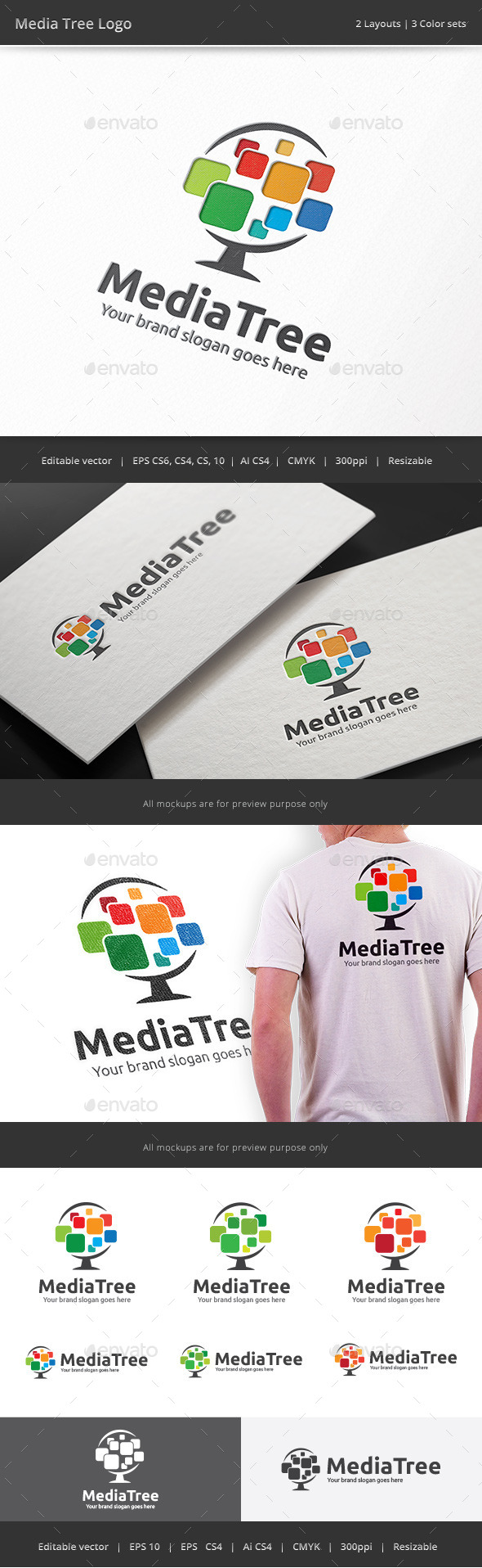 Media Pixel Tree - Vector Abstract