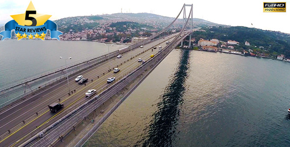 Aerial View of Traffic in Bosphorus Istanbul alt