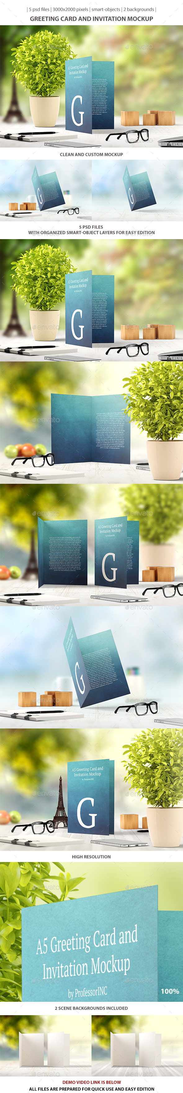 Greeting Card and Invitation Mockup - Miscellaneous Print