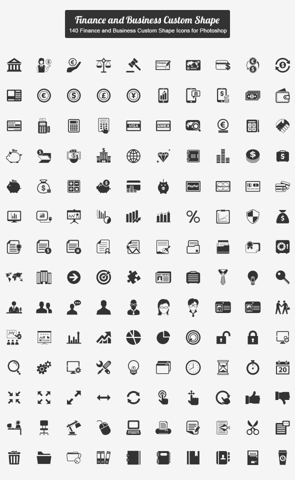 140 Finance and Business Custom Shape #2 - Shapes Photoshop