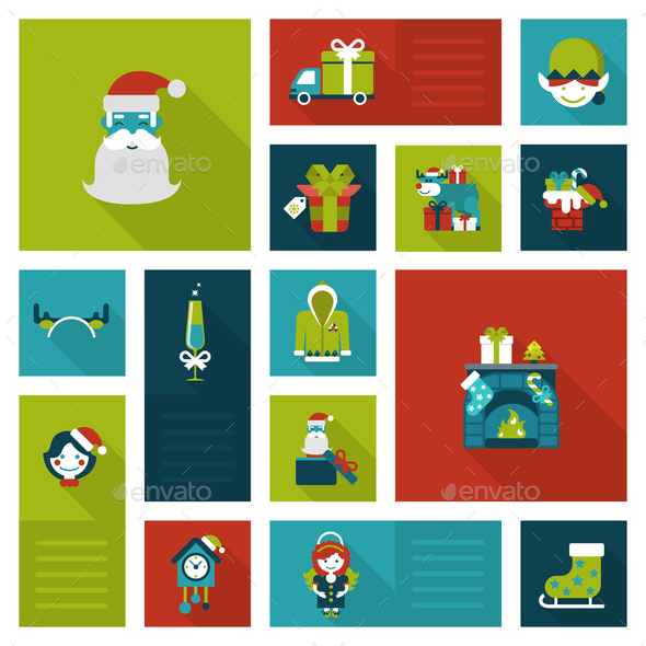 Christmas New Year Icon Set - Christmas Seasons/Holidays