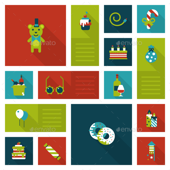Christmas New Year Icon Set - Christmas Seasons/Holidays