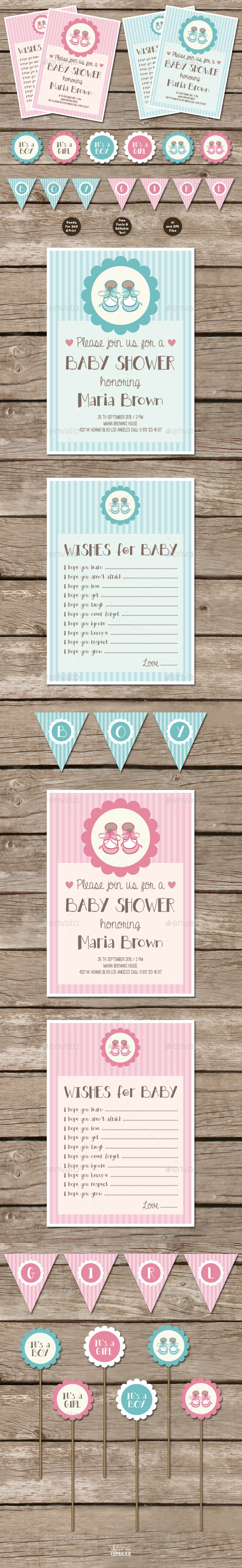 Baby Shower Invitation Cards & Party Templates - Cards & Invites Print Templates