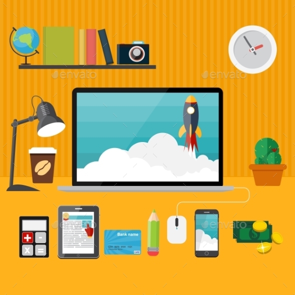 Quick Start Up Flat Concept Vector Illustration - Web Technology