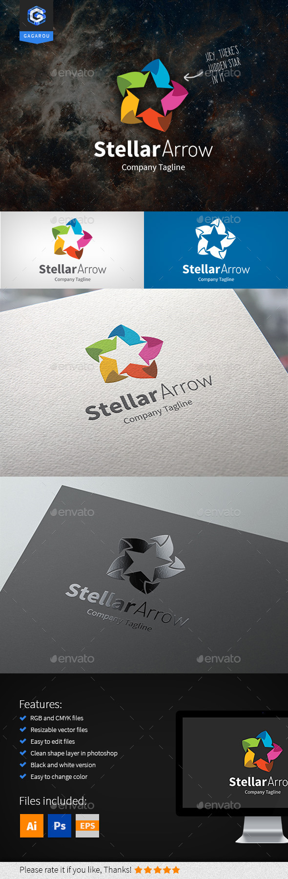 Stellar Arrow Logo - Symbols Logo Templates