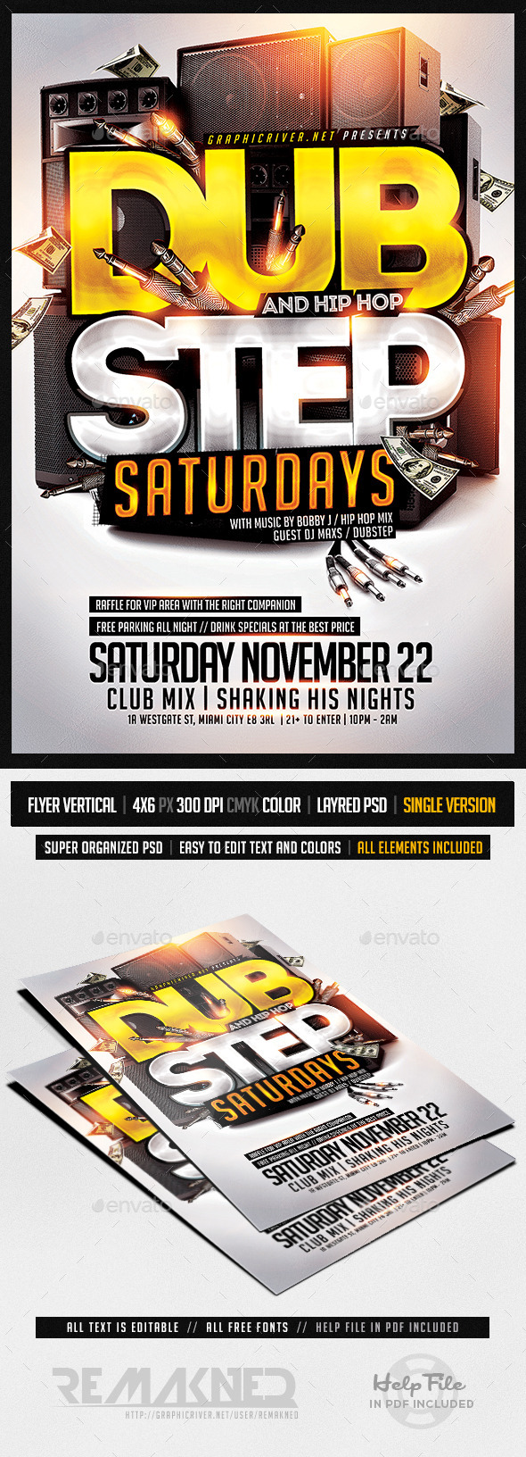 Dubstep And HipHop | Flyer Template PSD - Flyers Print Templates
