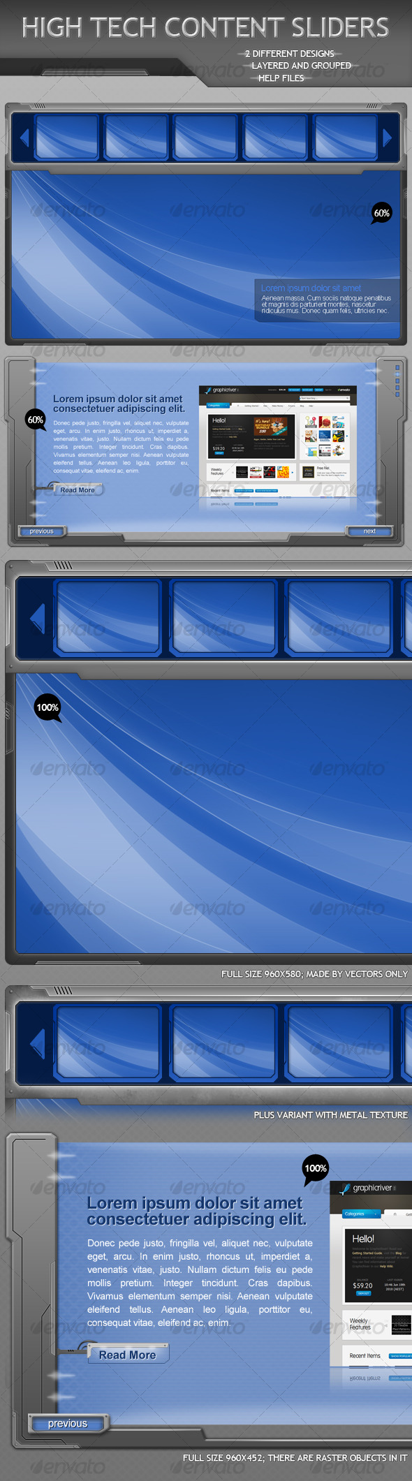 High Tech Content Sliders - Web Elements