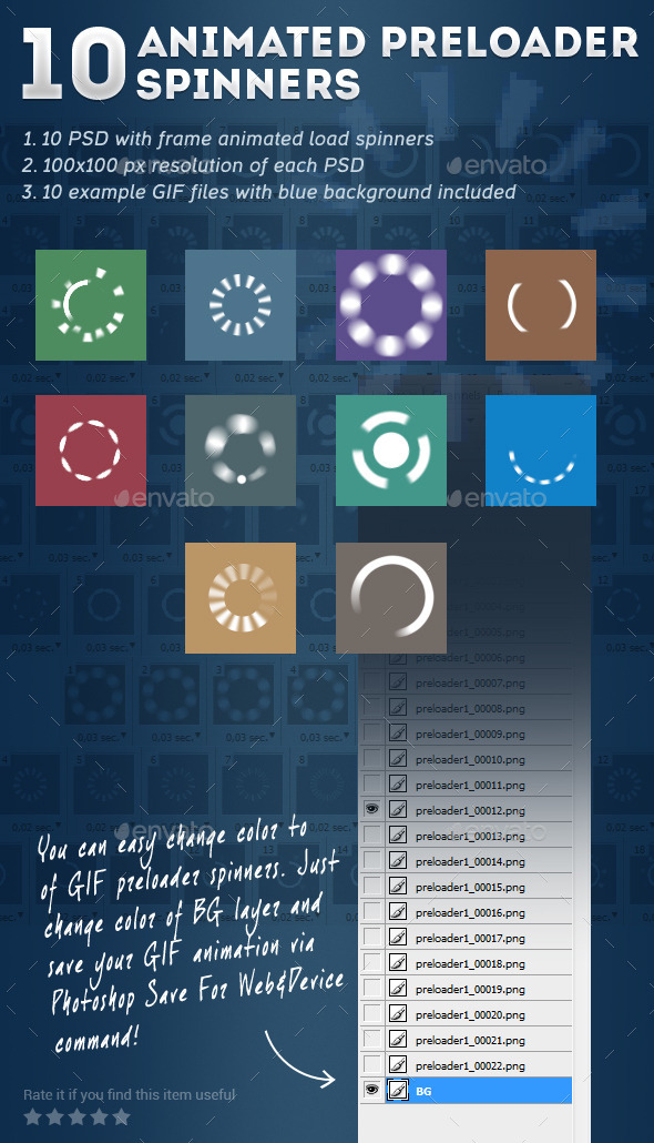 10 Animated Preloader Spinners - Miscellaneous Web Elements