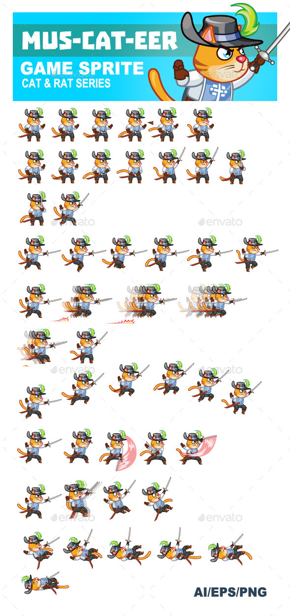Mus-cat-eer Game Sprite - Sprites Game Assets