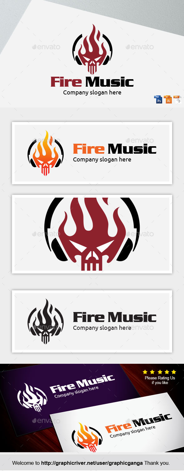 Fire Music - Abstract Logo Templates