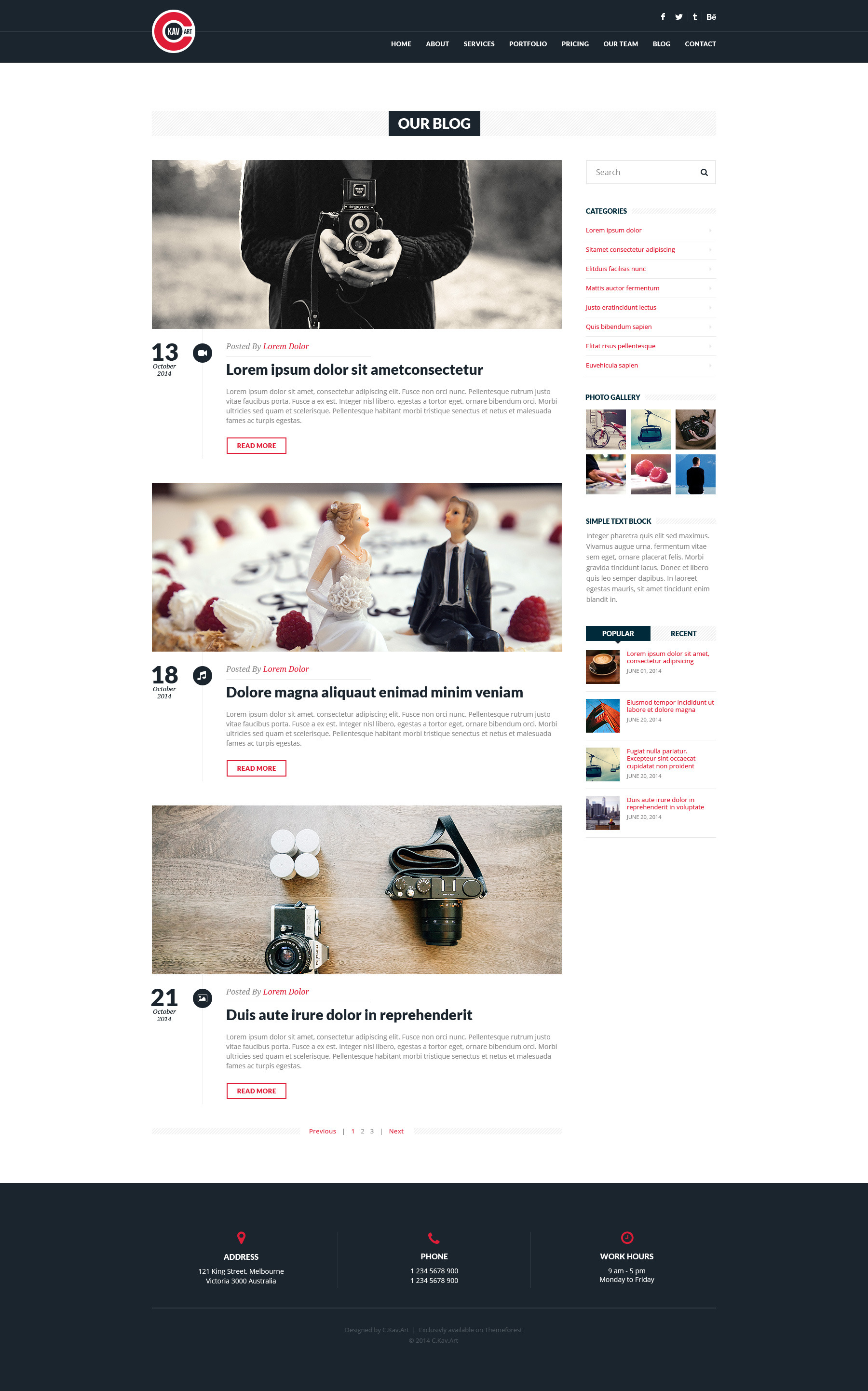 C.Kav - Opus One Page PSD Template