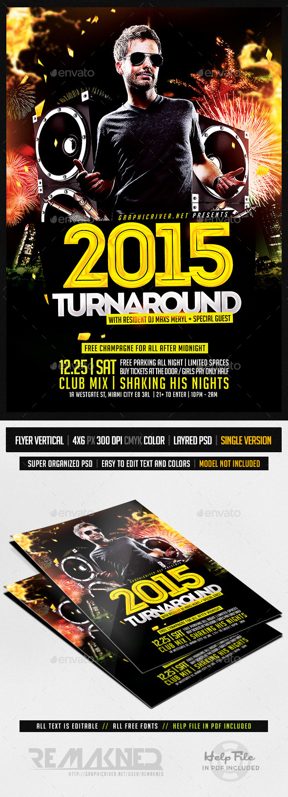 2015 DJ Turnaround | Flyer Template PSD - Flyers Print Templates