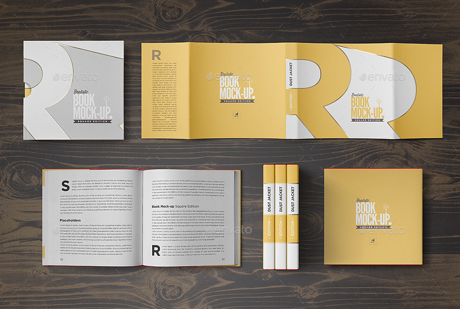 square book mock up dust jacket complete edition by punedesign