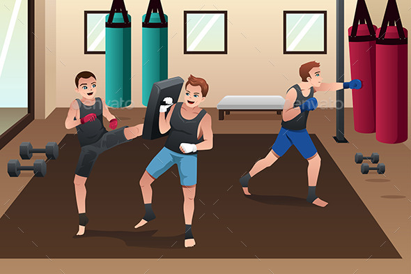 Boxer Training in the Gym - Sports/Activity Conceptual