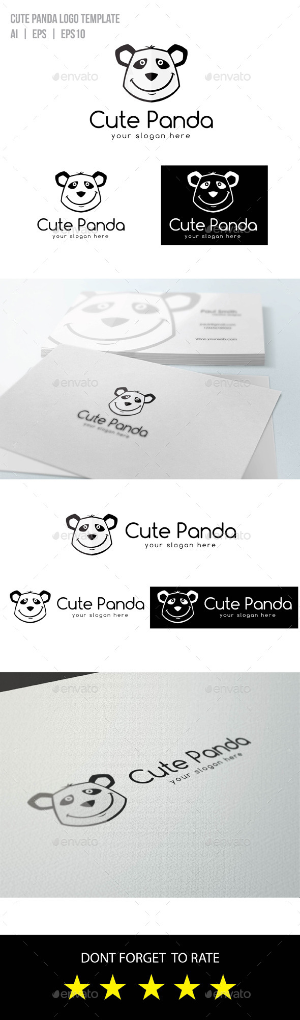 Cute Panda Logo - Animals Logo Templates