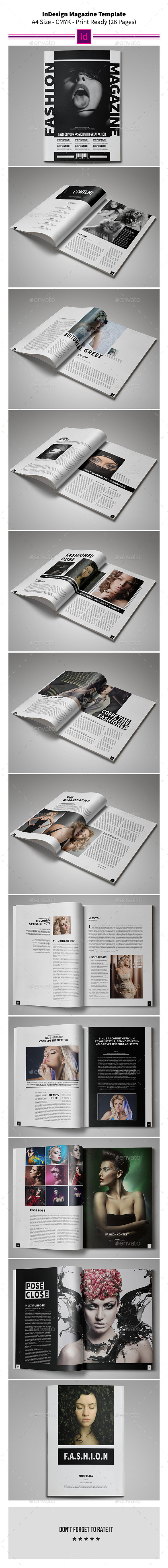 Fashion InDesign Magazine Template 26 Pages - Magazines Print Templates