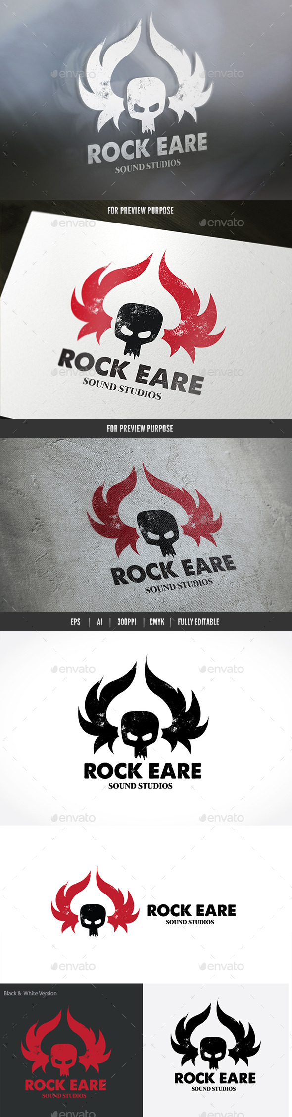 Rock Ear Sound Studio - Humans Logo Templates