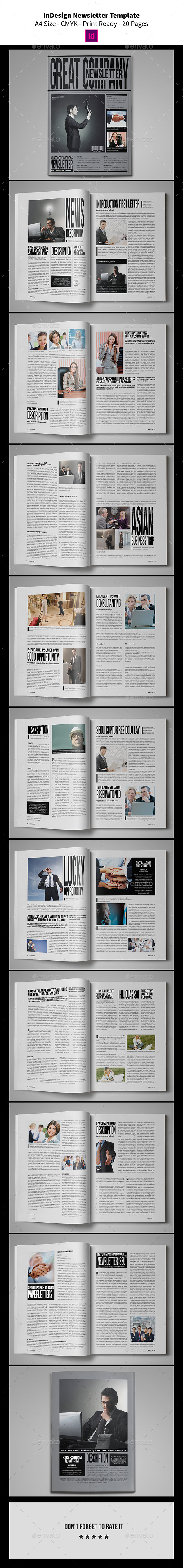 InDesign Newsletter Template 20 Pages - Newsletters Print Templates