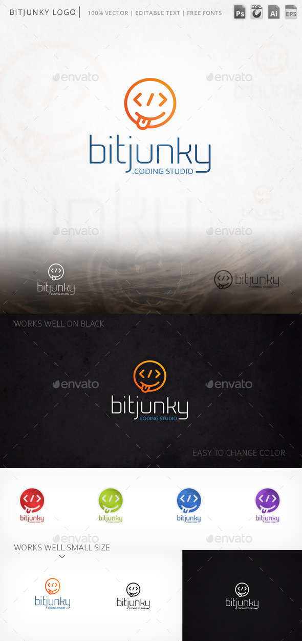 Bitjunky Funny Face Logo Template - Symbols Logo Templates