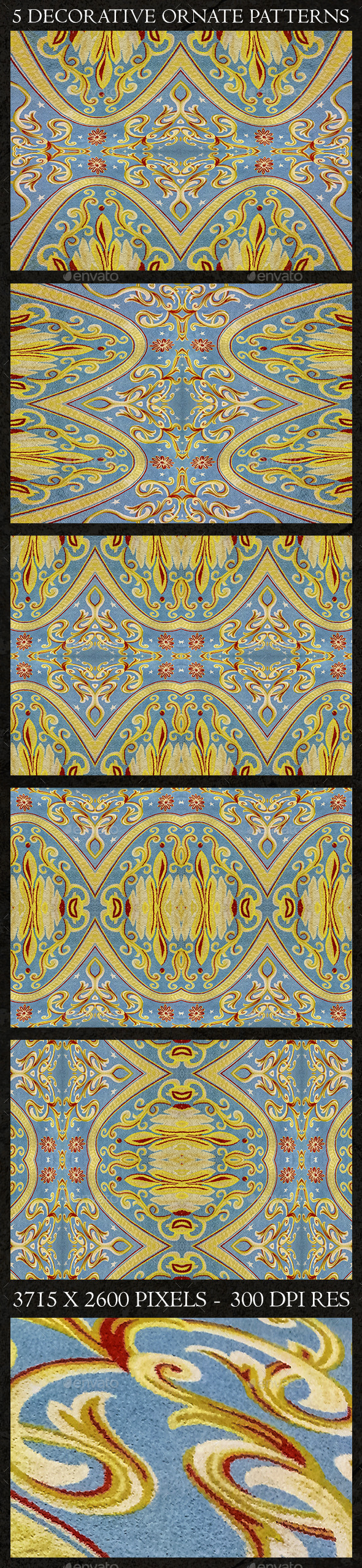 5 Decorative Ornate Patterns - Decorative Graphics