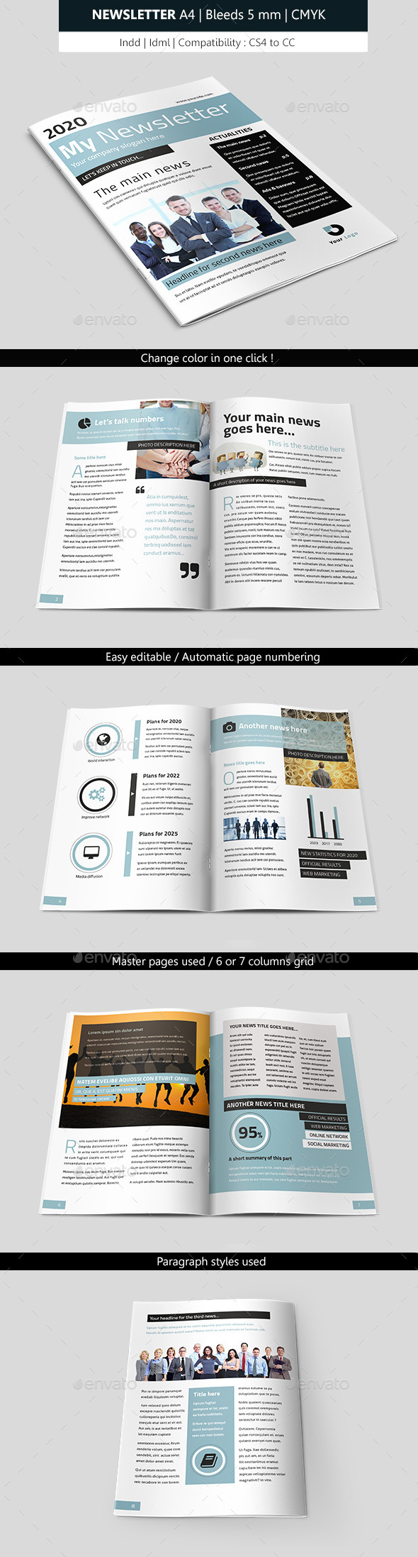 Business Indesign Newsletter Template - Newsletters Print Templates