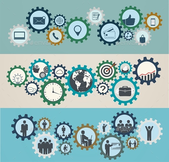 Concept of Mechanisms with Business Icons - Concepts Business
