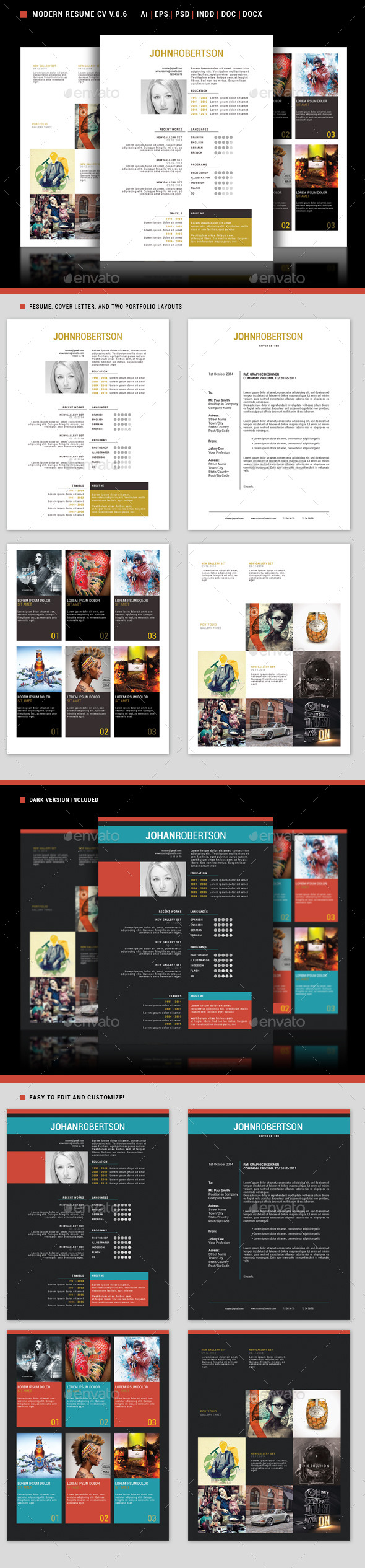 Modern Resume Cv 0.6 - Resumes Stationery