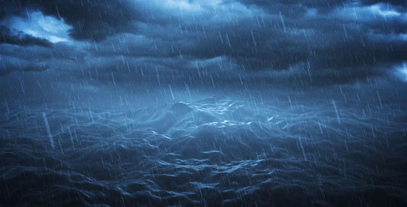 Stormy Ocean with Sound, Motion Graphics | VideoHive