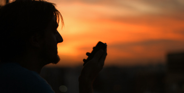 Man Talking On The Phone Silhouette