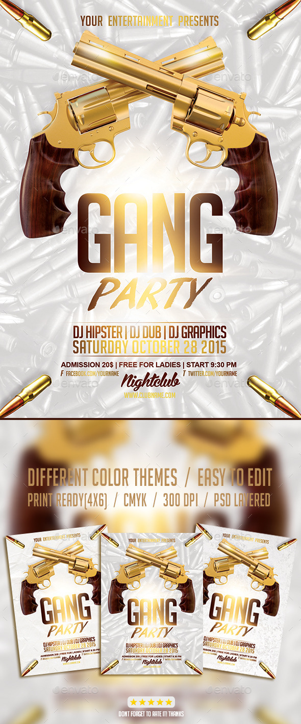 Gang Hip Hop Party PSD Flyer Template - Events Flyers