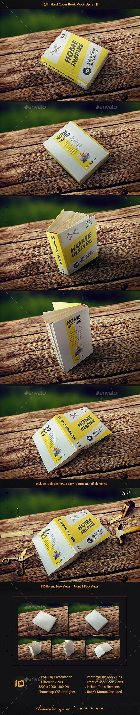 Hard Cover Book Mock-Up V.2 - Photorealistic - Books Print
