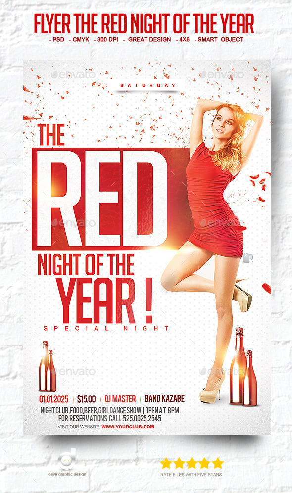 Flyer The Red Night of The Year - Clubs & Parties Events