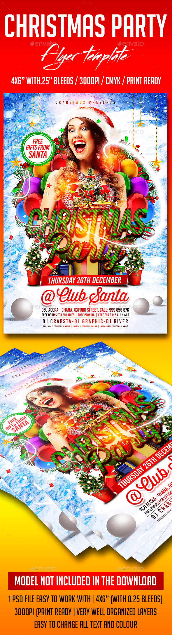 Christmas Party Flyer Template - Flyers Print Templates