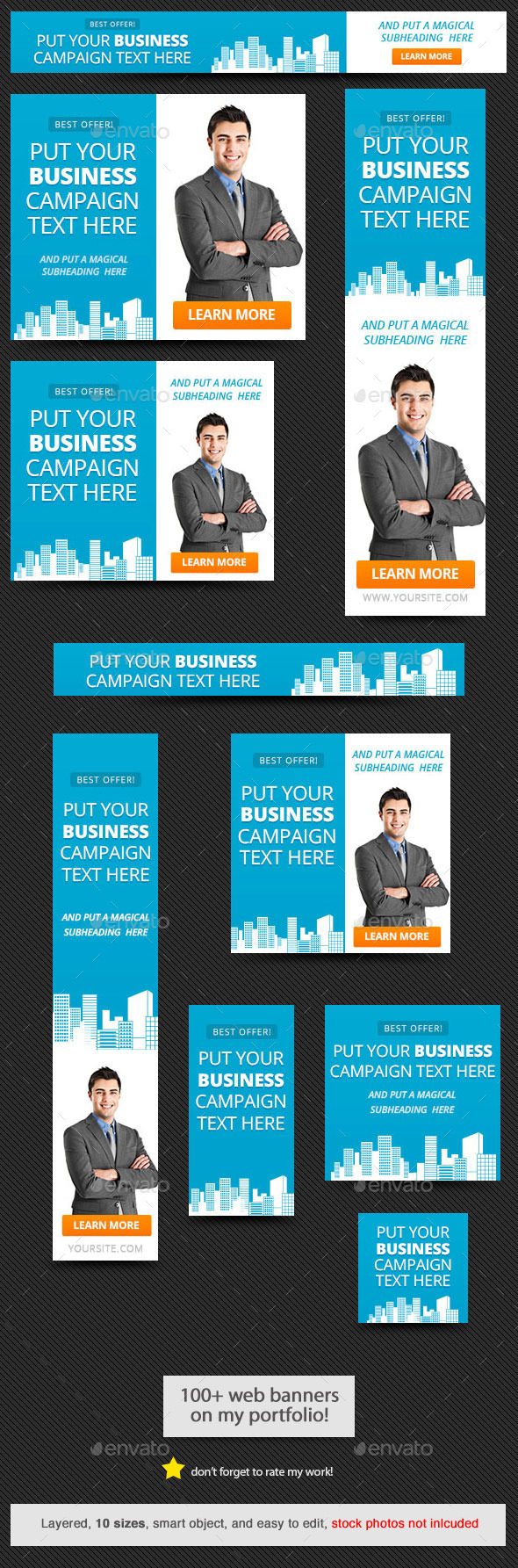Corporate Web Banner Design Template 57 - Banners & Ads Web Elements