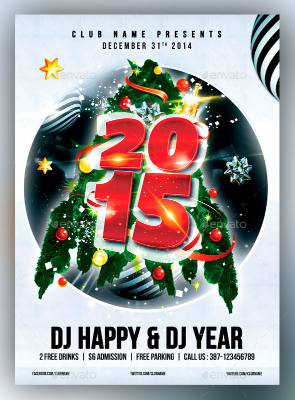 New Year Party Flyer/Poster - Flyers Print Templates