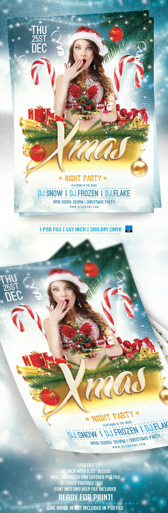 Xmas Night Party Flyer Template - Holidays Events