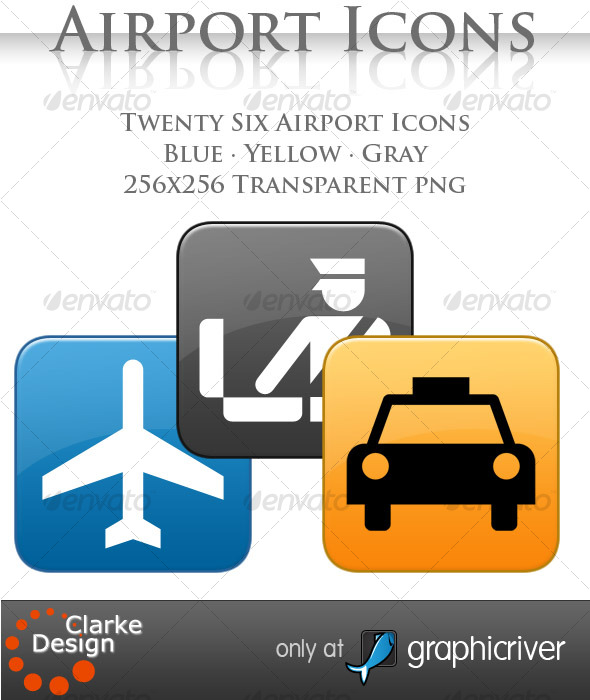 A collection of 26 Airport Icons - Objects Icons