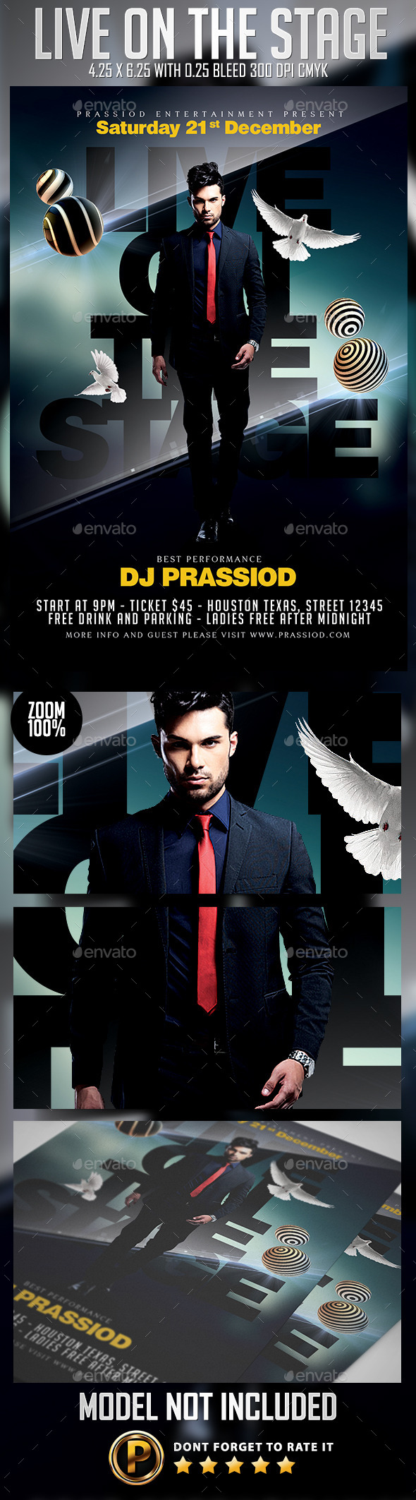 Live On The Stage Flyer Template - Clubs & Parties Events