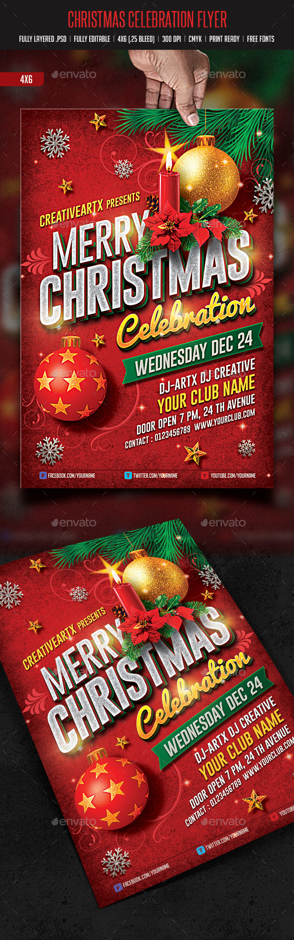 Merry Christmas Celebration Flyer - Events Flyers