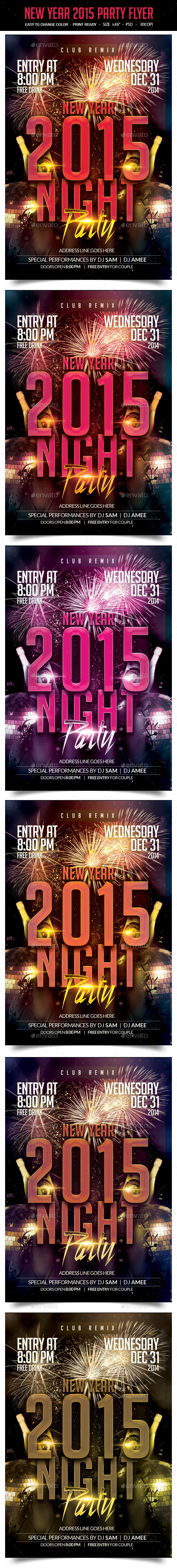 New Year 2015 Party Flyer - Clubs & Parties Events