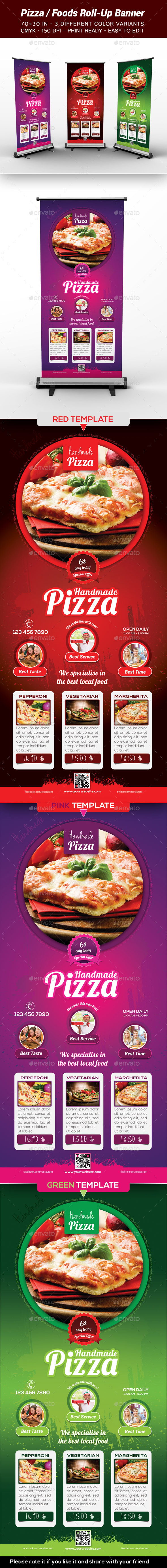 Pizza / Food Roll-Up Banner - Print Templates