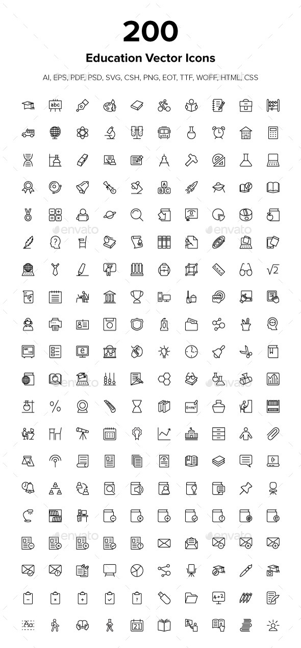 200 Education Icons - Icons
