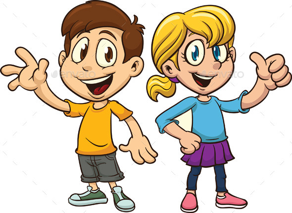 Cartoon Boy and Girl - People Characters